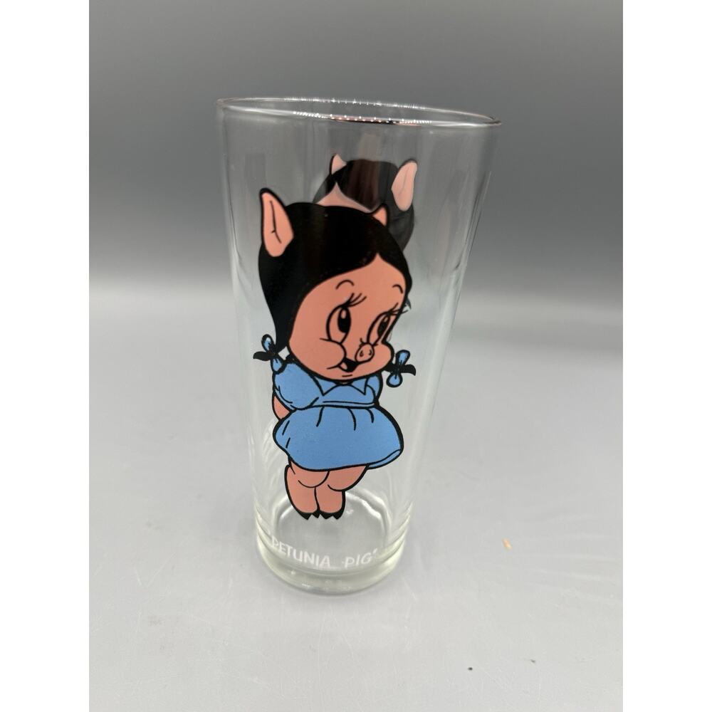 Vintage Pepsi Petunia Pig Looney Tunes Collector Glass 1973 Warner Bros